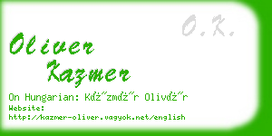 oliver kazmer business card